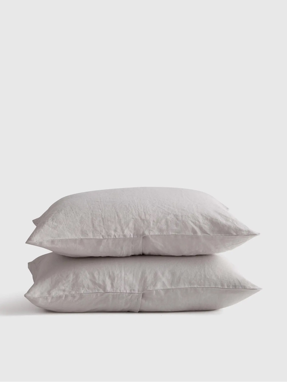 Quince Sham Set 100% European Linen Standard Size Set of 2 Light Gray